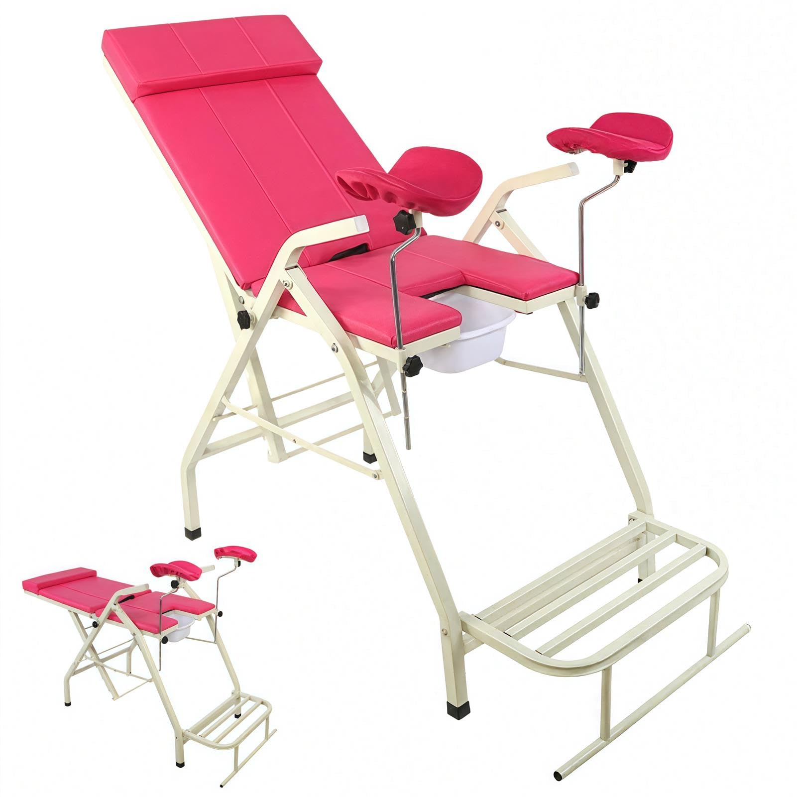 Silla de examen ginecológico, silla portátil de masaje y belleza, mesita de noche plegable para uso hospitalario ambulatorio