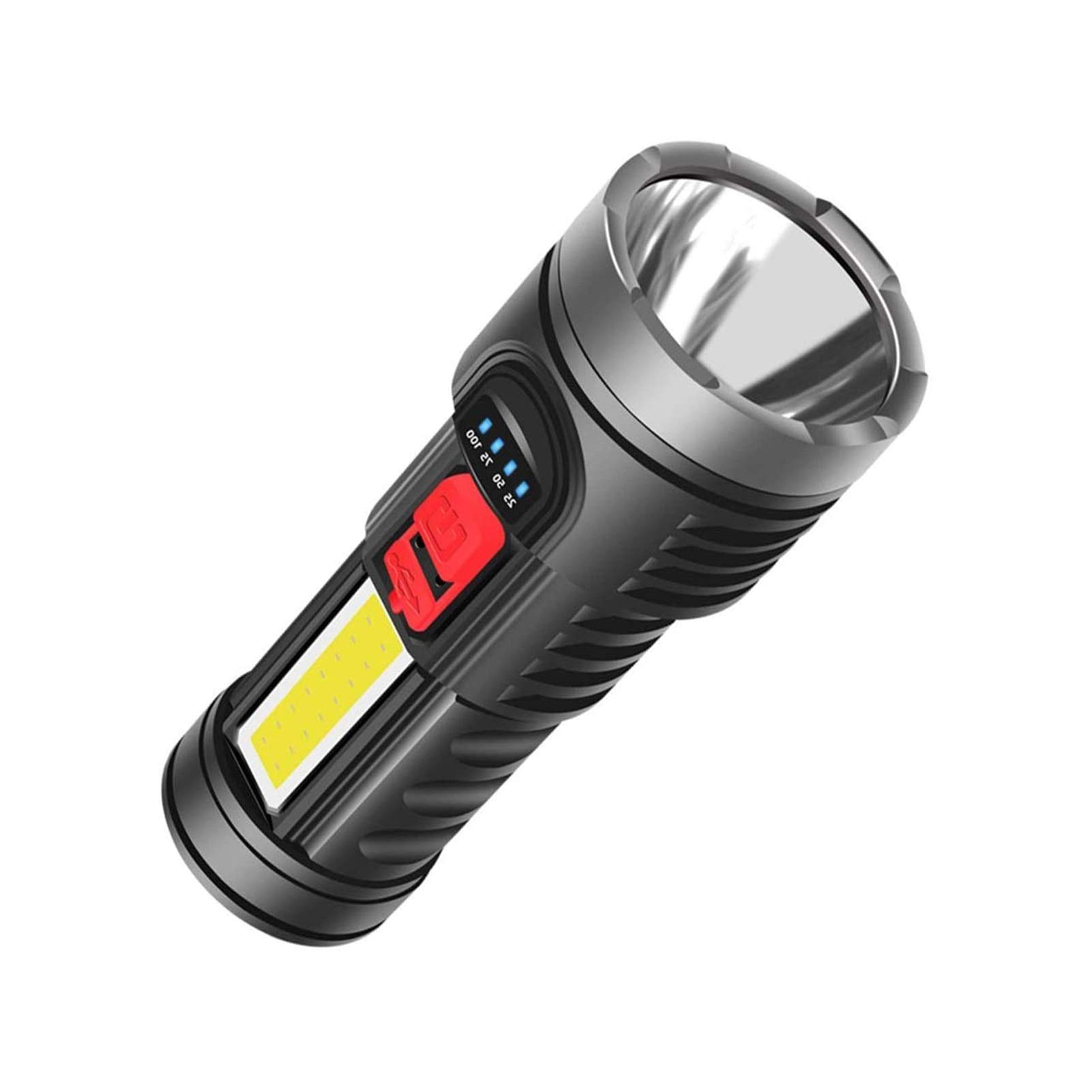 Linterna Recargable, Linterna Profesional de 1500 lúmenes Altos, batería de 1500 mAh incluida, for Senderismo, Camping y Caza