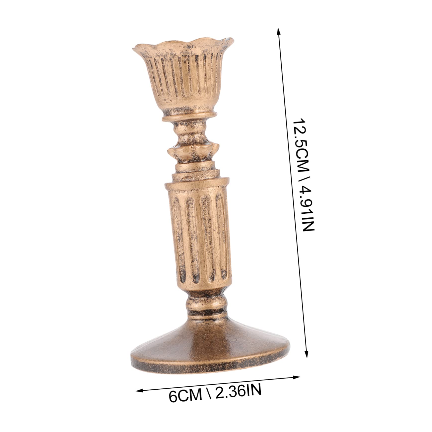 ABOOFAN 3 STK Leuchter Dekoration Teelicht Flamme Hochzeitsdeko Gold Spitzkerzen Kerzen Stecken Kerze Für Den Hochzeitstag Schmücken Retro Große Kerzenhalter Gedenkkerze Party Laterne Harz