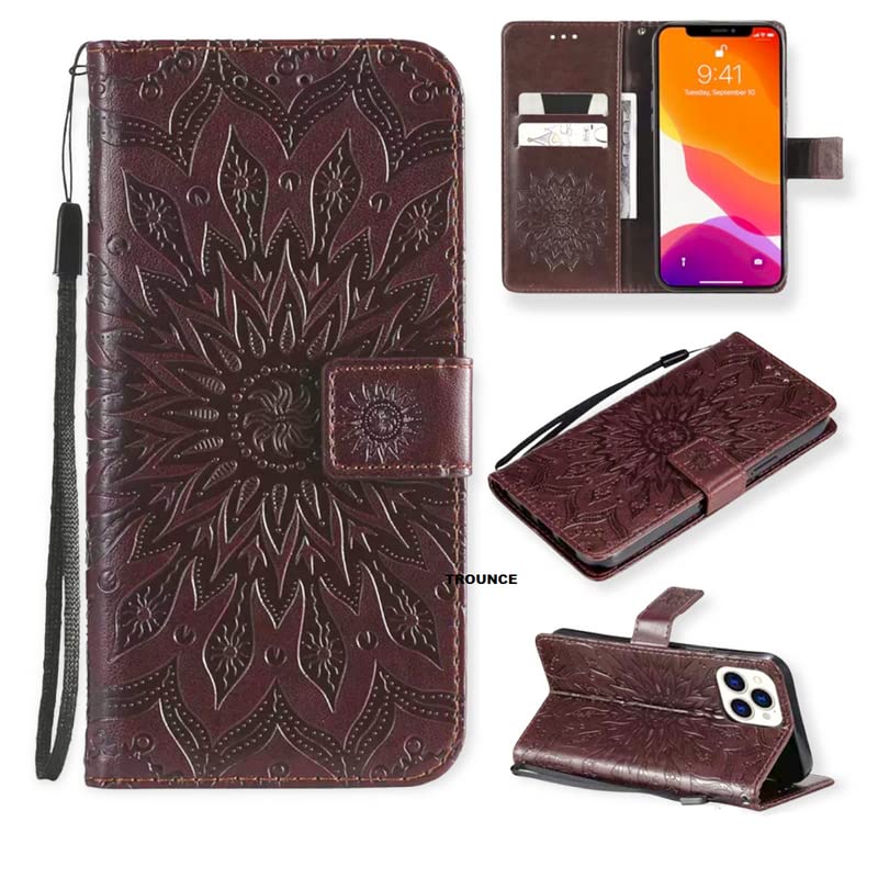 Image of TROUNCE Queen Faux Leather Flip Case Cover with Card Cash Holder Wallet Case | Magnetic Lock Mobile Cover |Back Case - Brown for Samsung Galaxy A54 5G