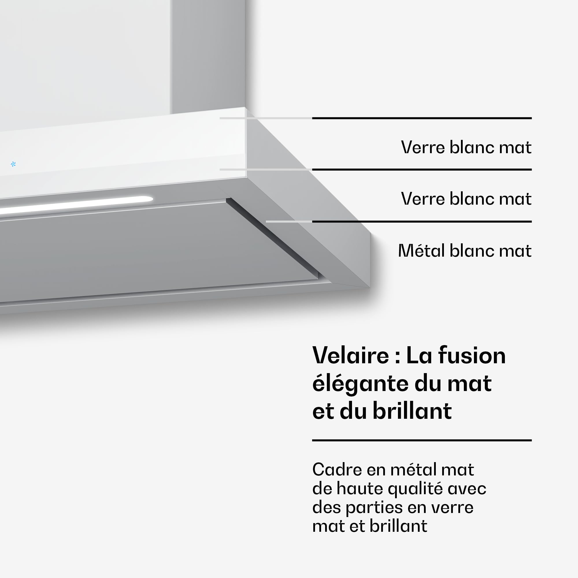 Klarstein Velaire Hotte Aspirante 60 cm - Hotte Murale Silencieuse, 600 m³/h, A++, Commandes Tactiles, LED, Filtre Charbon, 3 Vitesses, Cuisine Moderne, Blanc