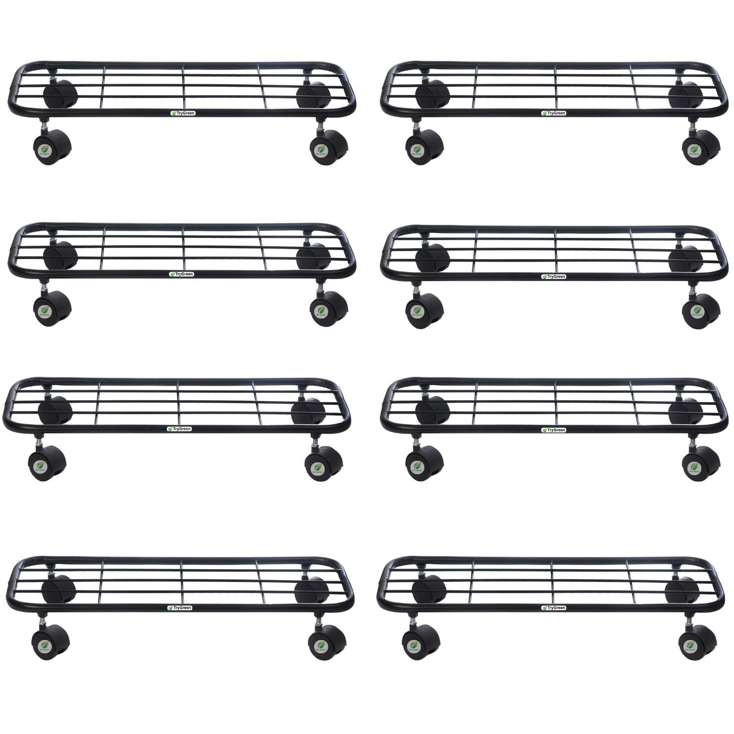 Try Green Lvy Wheel Metal Pot Stand (Set of 8) Heavy-Duty Metal Planter Stand with Wheels Indoor/Outdoor Plant Stand for Easy Mobility Rust-Resistant Black Finish Up to Easly 3 Pots.-image-11