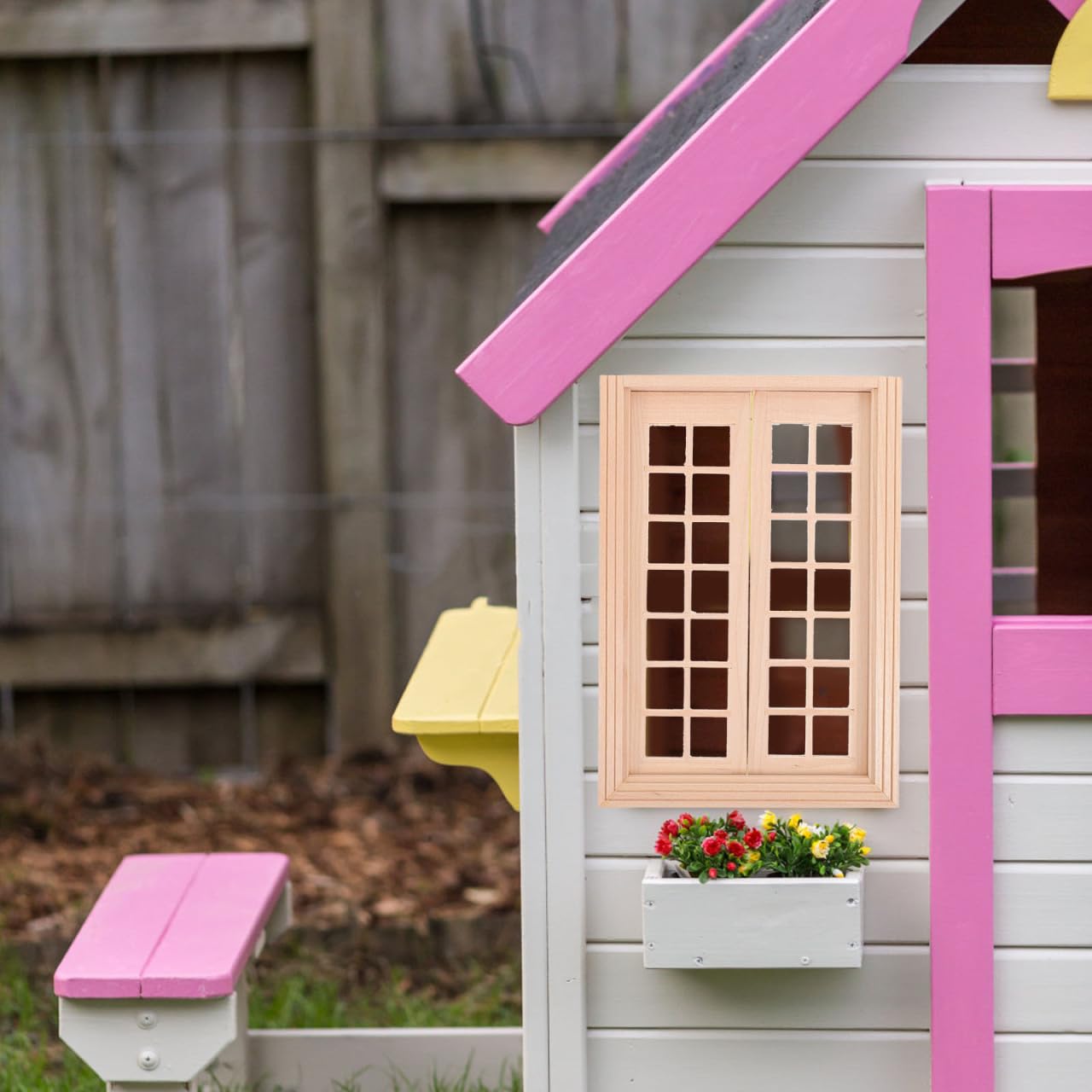 iplusmile 1:12 Mini House Wooden Door Dollhouse Wooden Door with Frame - Image 3