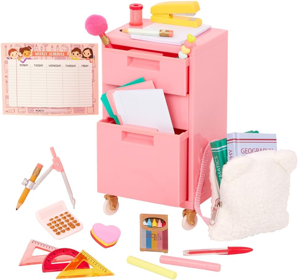 Our Generation School Supplies, Medium Accessory - Multicolor Paper Miniature Toy Furnishing