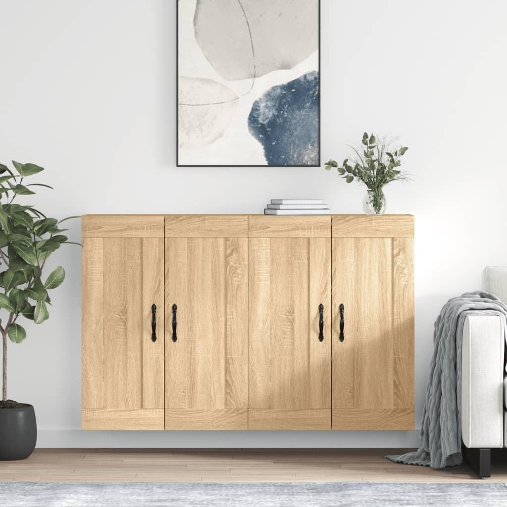 Set di 2 armadi da parete in rovere Sonoma, 69,5 x 34 x 90 cm, in