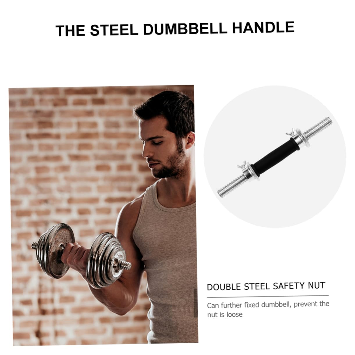 GALPADA Steel Electroplated Dumbbell Bar Barbell Grip Strength Training Equipment Dumbbell Handle Set Secure Grip