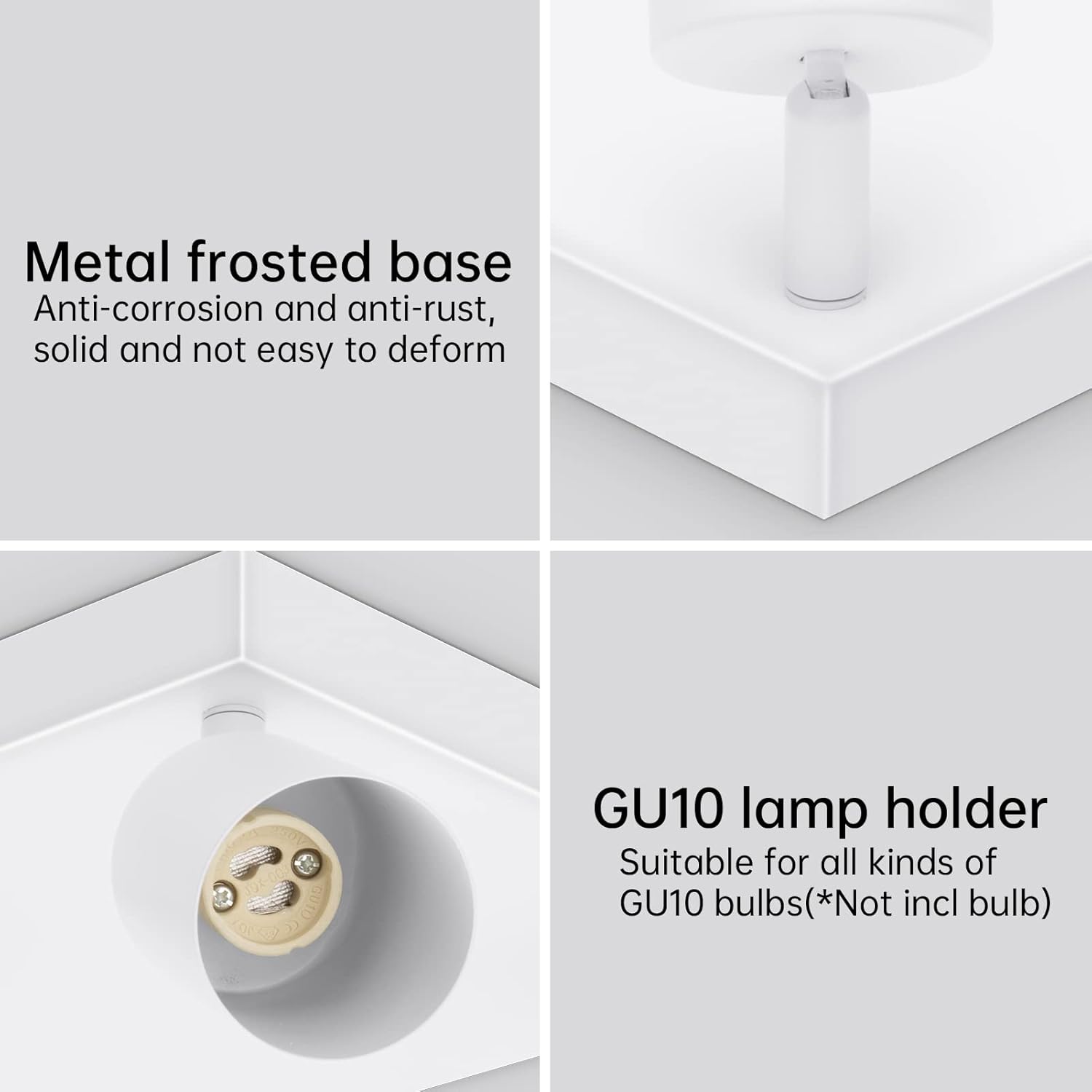 Ketom Adjustable 4 Way Ceiling Spotlight Fitting, GU10 LED Ceiling Light Rotatable, Indoor