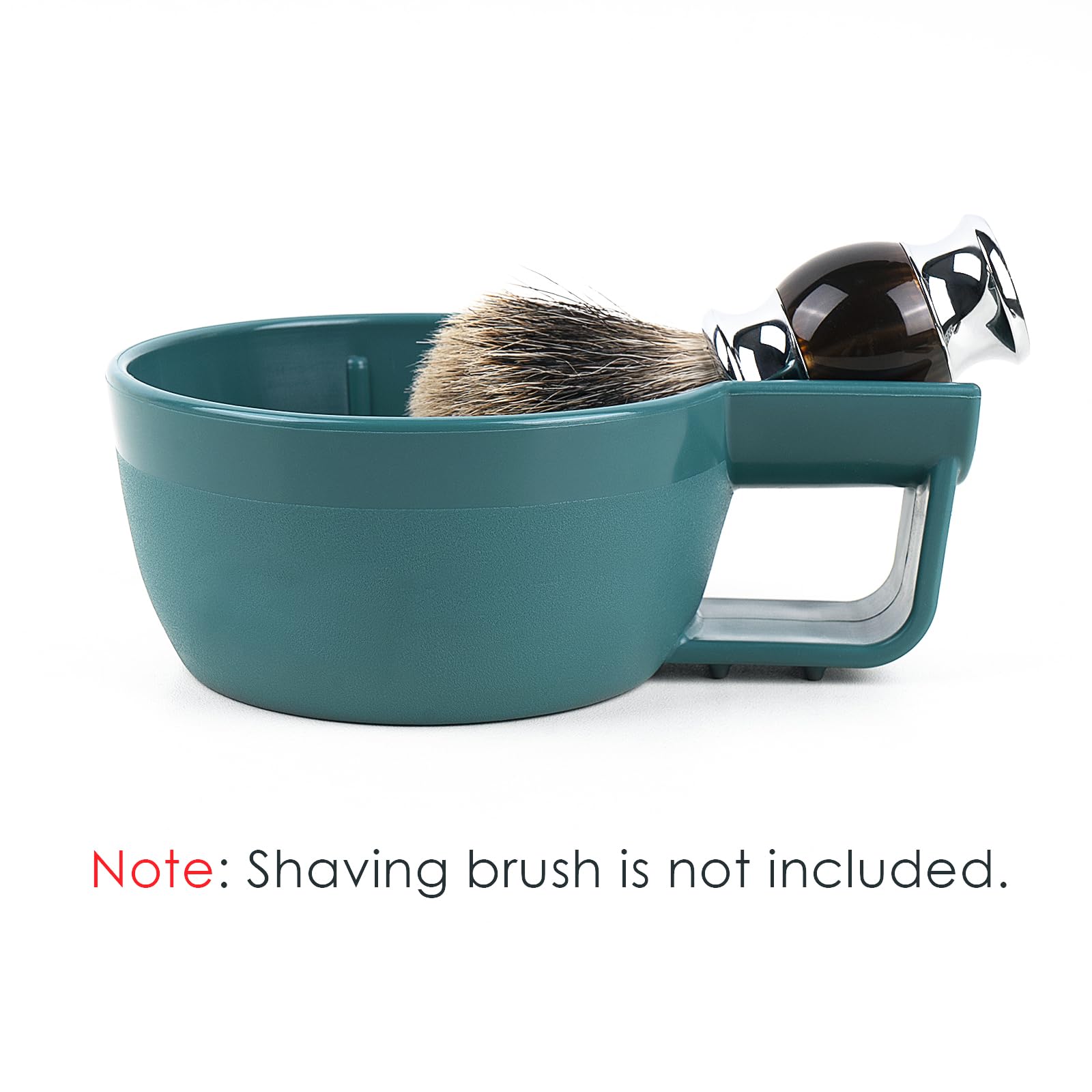 Linkidea Ciotola per Schiuma da Barba con Manico per Uomini, Tazza da Barba ad Ampia Apertura con Base Testurizzata per una Facile Schiumatura, Ciotola Antiscivolo per Sapone da Barba (Blu)
