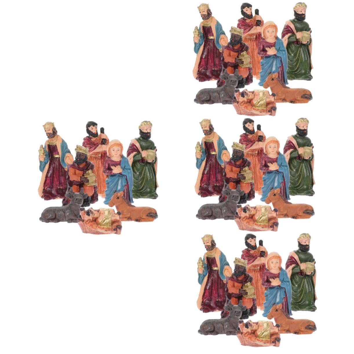 TOPBATHY 4 Juegos De Figuras De Jesús De Resina Hechas A Mano para Belén Decoración Navideña Juego De Belén para Uso En Interiores.