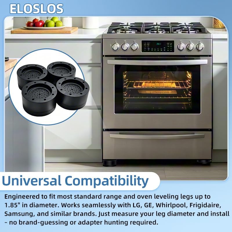 4 Pack 1.38" Range Leveling Feet Risers Replacement, Fits LG GE Whirlpool