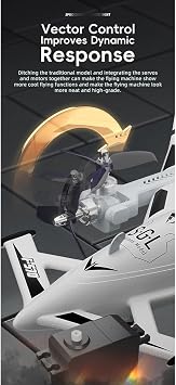 RC Airplane for Adults, 2.4G 8CH Stunt EPP Remote Control Airplane Fixed Wing RC Aircraft Model with 3 Flight Modes, VTOL and Controllable Lights, High Speed Plane Gift -RTF
