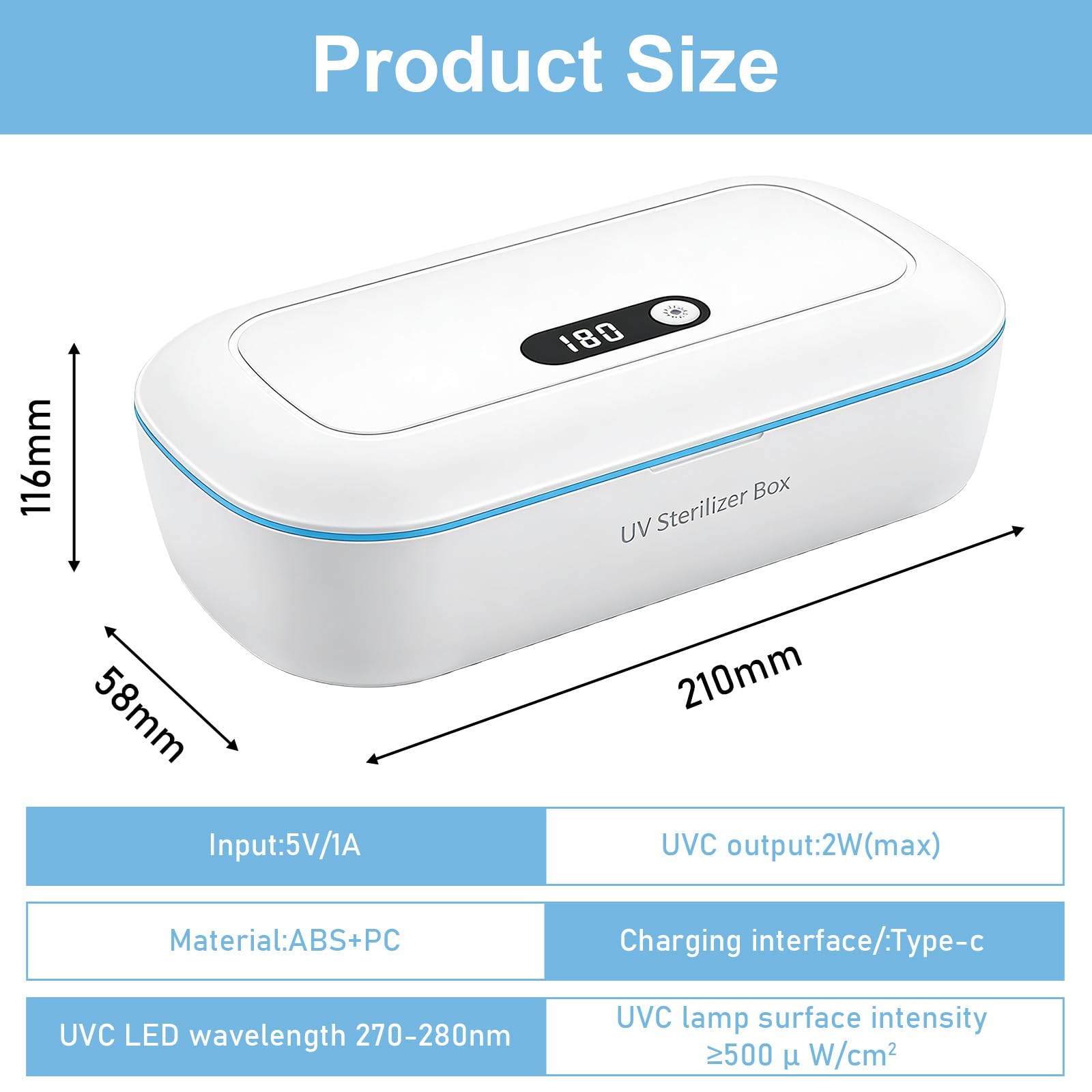 Tragbare Doppelschichtige UV Lampe Sterilisator, Professionelle UV Nagel Tool Sterilisator Box, LED Desinfektion Gerät Desinfektionsgerät, Desinfektionsbox für Maniküre Werkzeuge und Nagelsalons,weiß