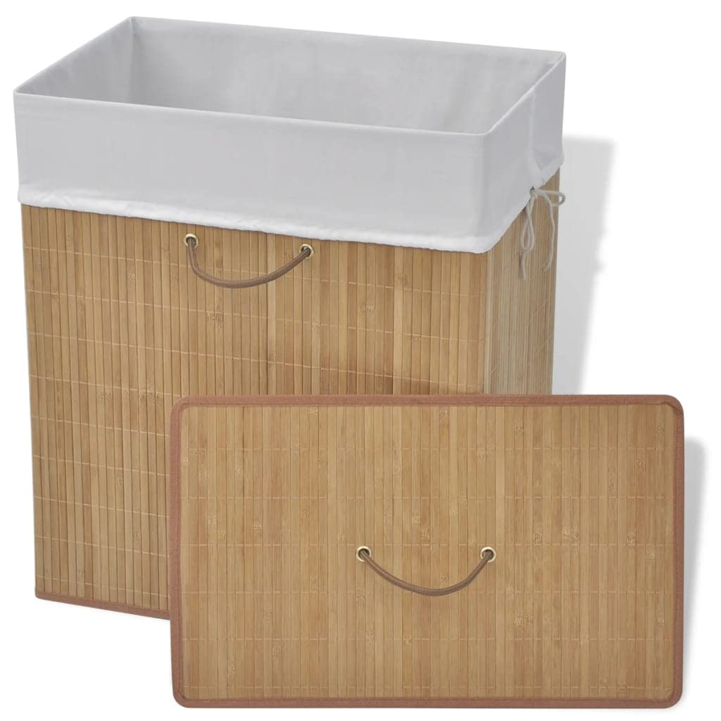 Cubo de bambú rectangular natural para la colada, material del artículo: bambú