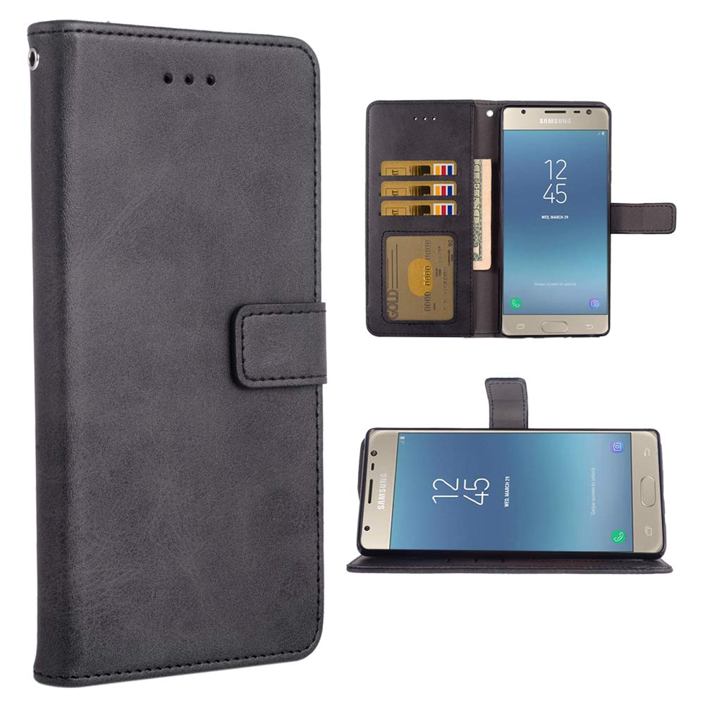 Amazon.com: Phone Case for Samsung Galaxy J3 Luna Pro J 3 Prime 2017 Emerge  3J Eclipse Mission Folio Flip Wallet Case,PU Leather Credit Card Holder  Slots Full Body Protection Kickstand Phone Cover