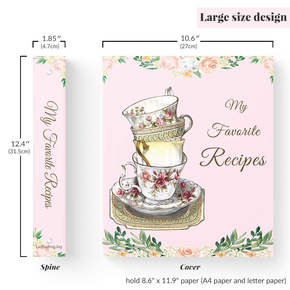 Lubudingjoy Recipe Binder, 3 Ring Cookbook Binder for Recipes, Create