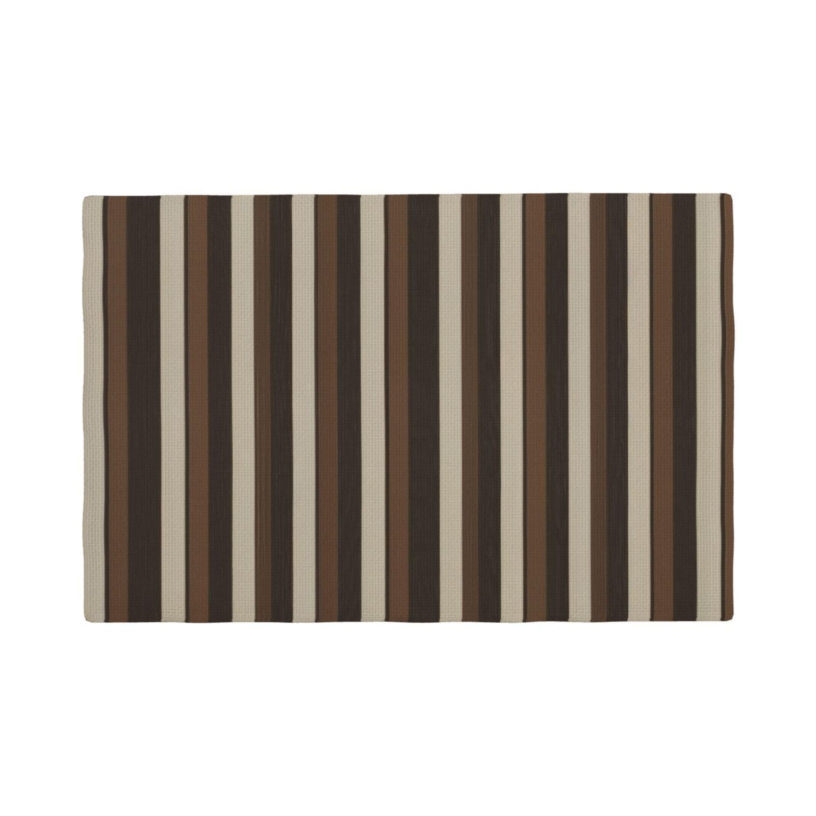 Set de table imitation lin haut de gamme aspect tissé double couche marron 6 pièces