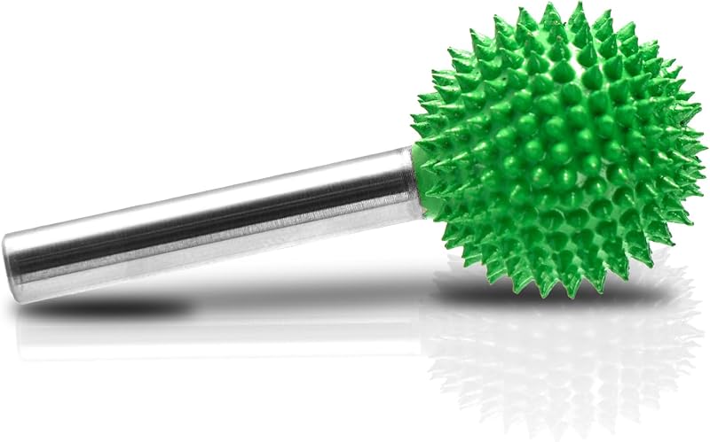 CAELUM Fresa rotativa esférica de carburo de tungsteno de 1/4", broca para tallar muy gruesa | Eliminación rápida de material, 100 veces más duradera que otras, resistente a la carga, para madera, hueco de caucho, ranurado, grabado