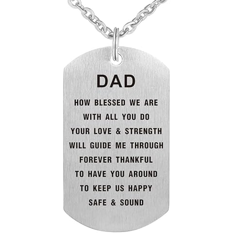 Father's Mother’s Day Birthday Gift Jewelry for Father Mother Dad Mom Pendant Necklace Key Chain Dog Tag Keychain