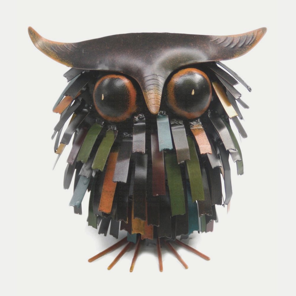 Blue Handworks Spiky Owl Sitter Sculpture