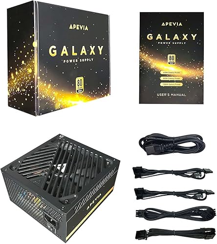 Miniatura 4 de Apevia ATX-GX850W Galaxy 850W (sin conector PCIe 5.0 y Gen 5 12VHPWR) Fuente de alimentación semimodular para juegos PFC ATX activa con
