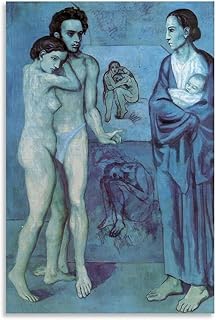 VLRWDF GRWEKD Blue Period by Pablo Picasso Poster and Prints Pablo Picasso Canvas Painting Vintage Wall Art Cubism Picture for Home Decor 16x24in Frameless