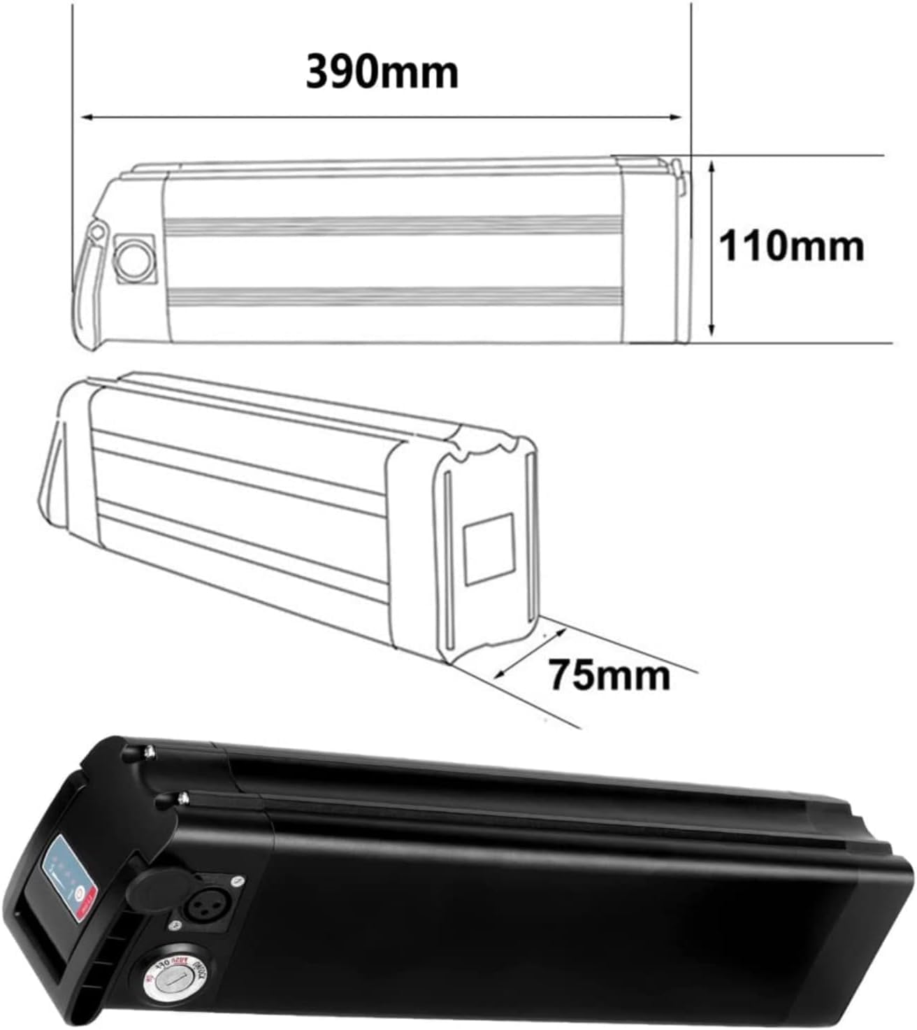 Batterie Velo Electrique 48V 21Ah, pour Vélo MiFa Rex Prophete Aldi, Peut Correspondre aux Phylion/XH370-10J avec Chargeur,Convient aux Moteurs 250W / 350W / 500W / 750W / 1000W