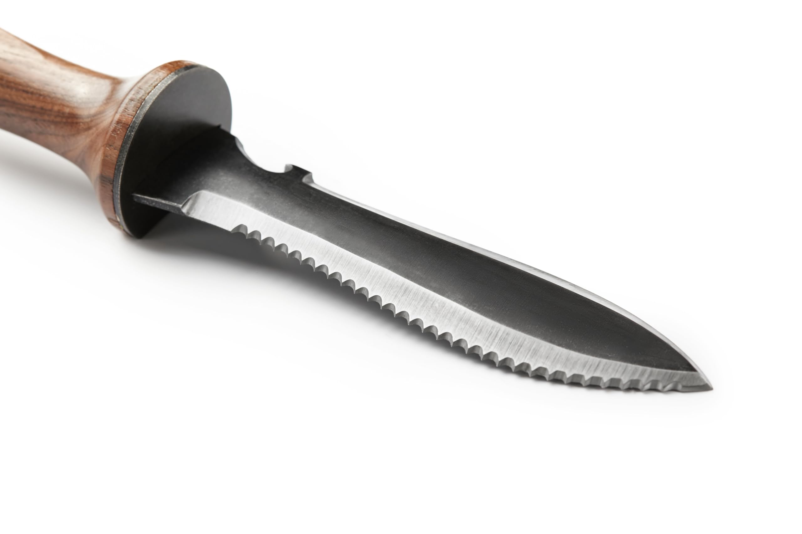 Hori Hori Garden Knife, Traditional Japanese Weeding Tool with ergonomic wooden handle. Large 7'inch blade with case. (Standard blade)