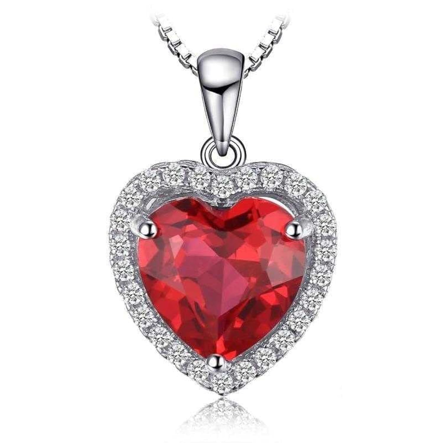 Bling Queen Womens Silver Plated Heart Shaped Jewelry Set With Gemstones, Heart Shaped Jewellery, Gemstone Set, Silver Plated, Red Heart, Women Accessories, Glamorous Look, Stylish Women (Necklace) (B0CRH1JSJP) Amazon Price History, Amazon Price Tracker