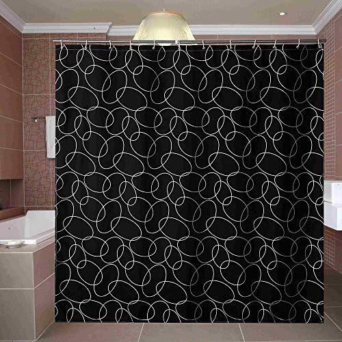 Rideau de douche anti-moisissure et étanche en tissu polyester épais sans perçage