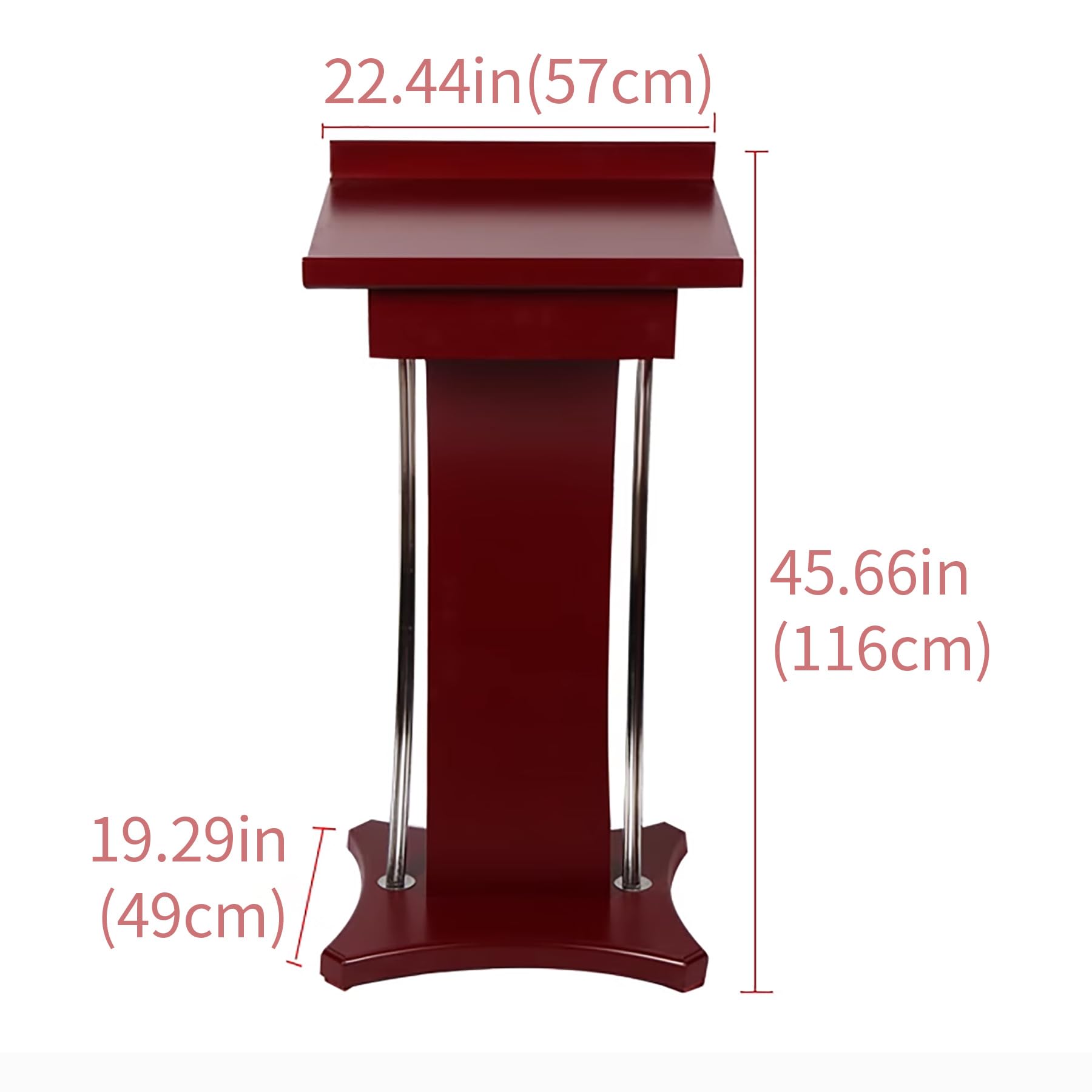 Generisch Rednerpult aus rotem Holz – Multifunktionales Rednerpult für Kirche, Klassenzimmer, Restaurant, Konferenz und Präsentation – Elegantes Design für professionelle Anwendungen