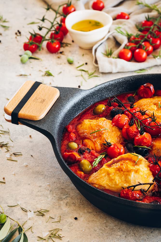 BRA Market | Cacerola baja 24 cm, Aluminio Fundido con Antiadherente, sin PFOA, Apta para todo tipo de cocinas incluida Inducción