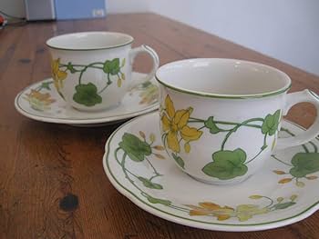 Amazon.co.jp: ビレロイ&ボッホ「ゼラニウム 」カップ＆ソーサー 2客