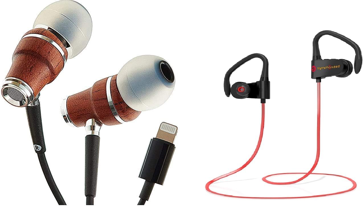 Symphonized Save Up to 21% on MFI Earbuds for iPhone + PWR Wireless Neckband Bluetooth Headphones Set