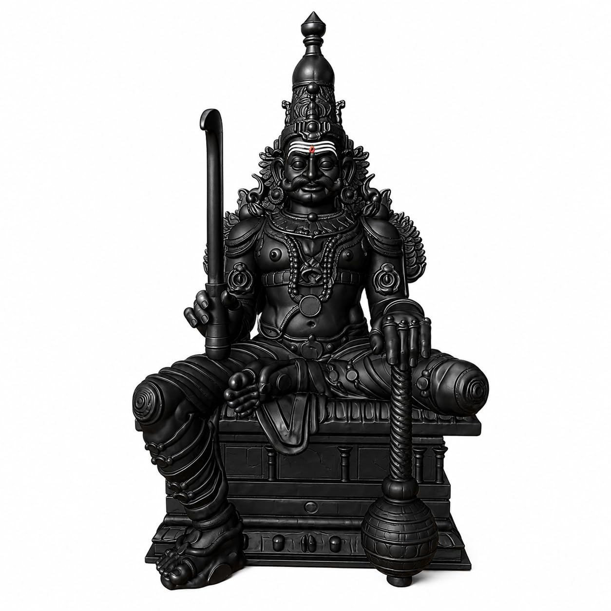Karuppasamy Idol Statue for Pooja Room – Premium Decorative Hindu God Murti, Home Temple Decor, Black Finish Spiritual Sculpture, Gift for Housewarming & Festivals (16 cm / 6 Inch) (Black)-picture-34