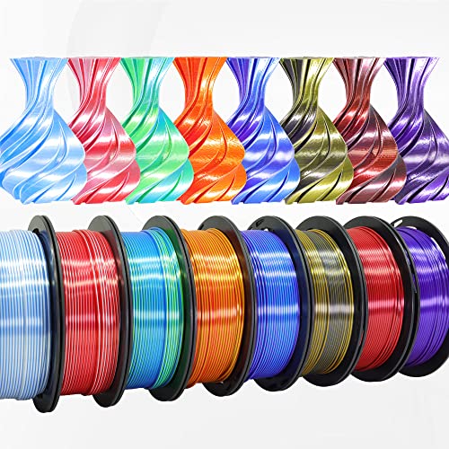 Image of TTYT3D 8 Spools 2 Color in 1 Coextrusion 3D Printer Filament Bundle: White /Red, White /Blue, BluePurple, Green /Blue, RedGold, RedBlack, Gold /Black, Purple /Black, 2Kg Dual Color Silk PLA, 250g x 8