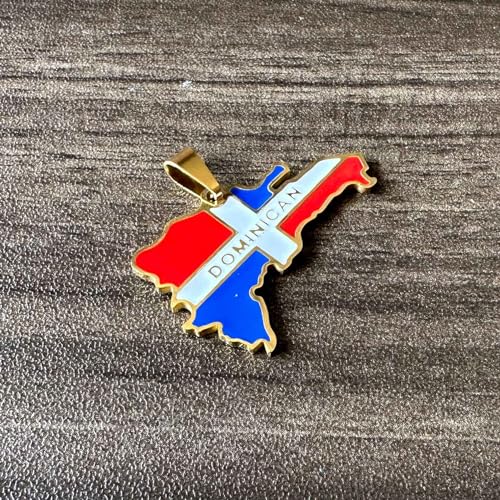 Fashion Stainless Steel Dominican Republic Map Pendant Necklace3