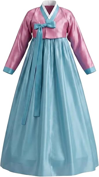 Women Hanbok Dress Korean Traditional Long Sleeve Palace Costume Cosplay Floral Embroidery Top Skirt