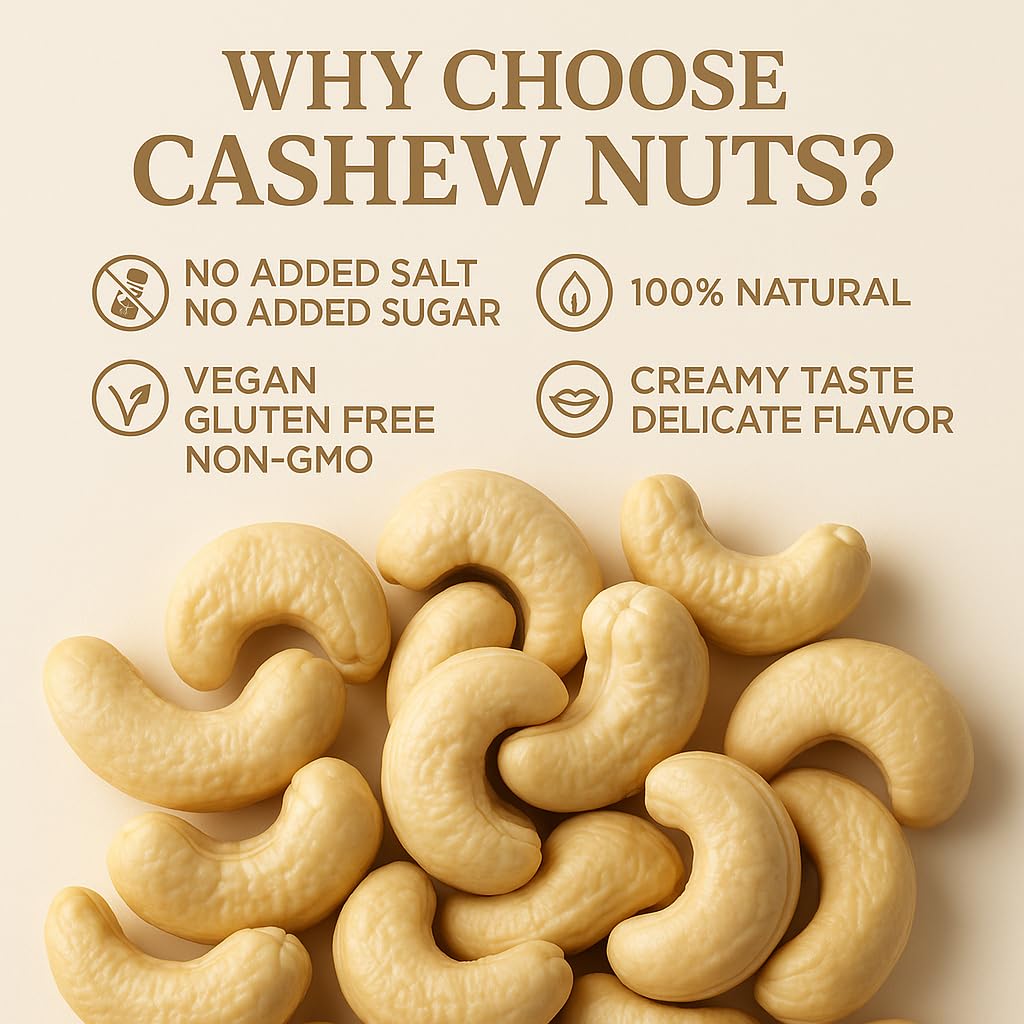 GiDeli Cashewkerne Ganze ungesalzen im Eimer reich an proteinen, vitaminen & mineralstoffen naturbelassen ohne zusatzstoffe, vegan 20kg