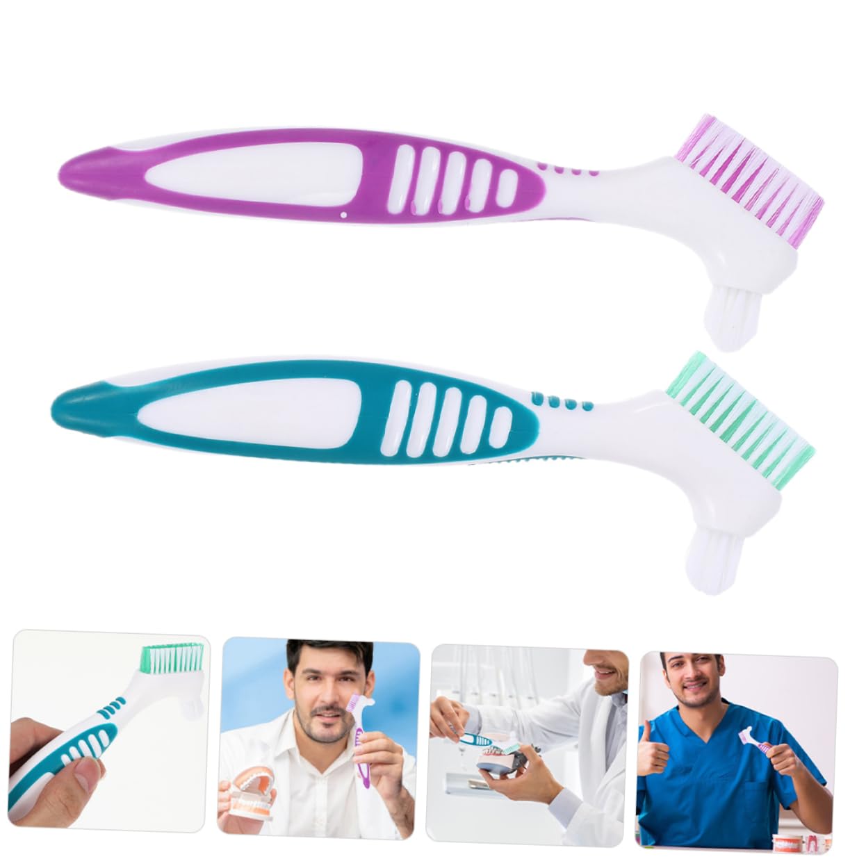 CALLARON 16pezzi Spazzole Per Dentiere Per Per Rimuovere Residui Morbide e Delicate Su e Gengive Colori
