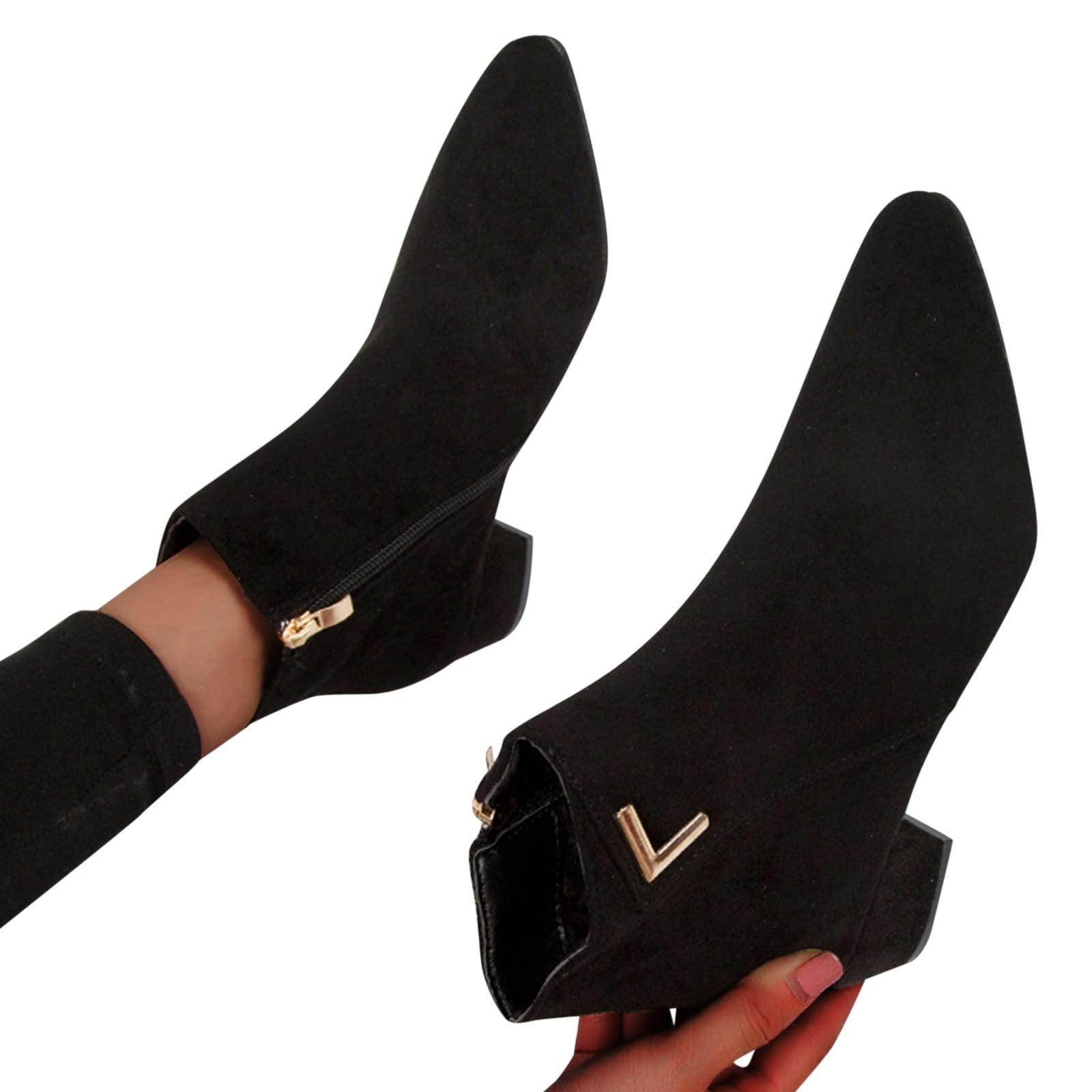 Stivaletti da donna con tacco, originali Chelsea Boots, classici alla caviglia, caldi, invernali, in gomma, da equitazione, da cowboy, da donna, da giardino
