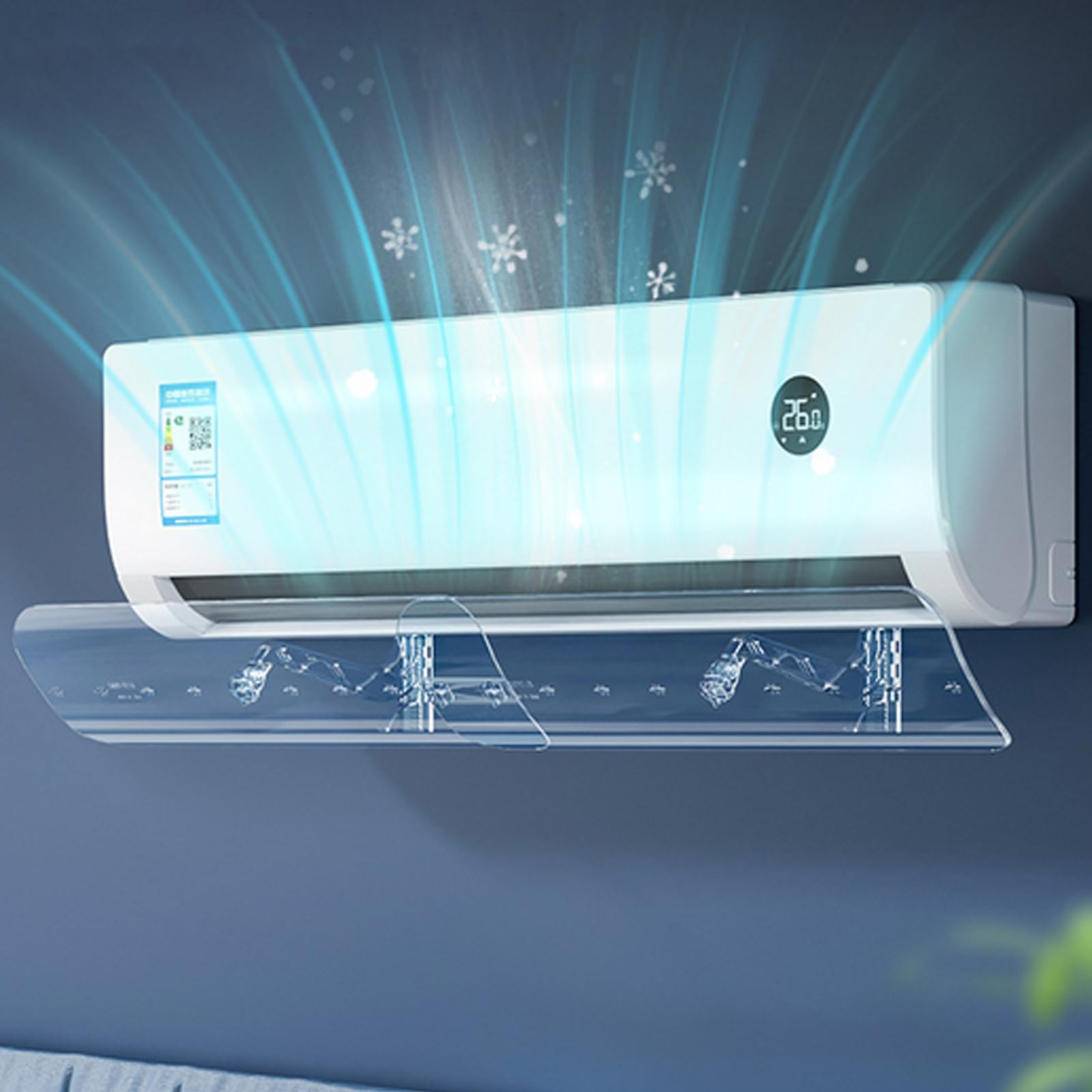 Divisor de ventilación para sistemas de aire acondicionado, deflector de rejilla de ventilación para aparatos de aire acondicionado, protector de extensible, montado en la pared, dirige el