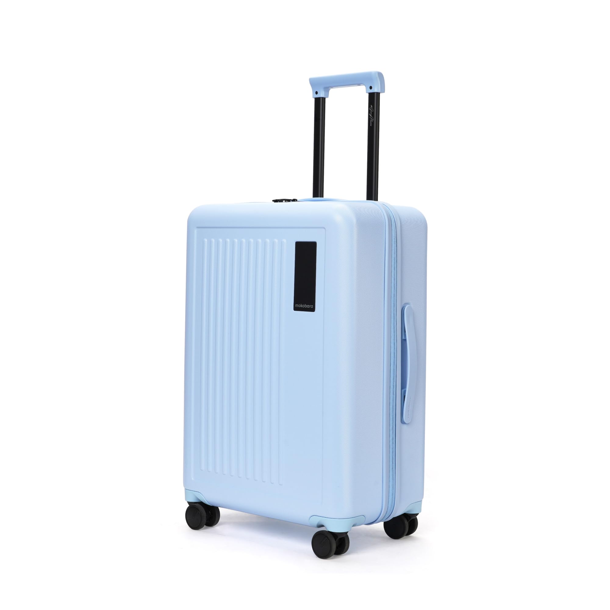 MOKOBARA Transit Check-in Trolley Bag 64cm 65L Blue | Lightweight Polycarbonate Hardshell 360° 8 Silent Ninja Wheels Combination TSA Lock Premium Zipper 7-14 Days Travel Suitcase