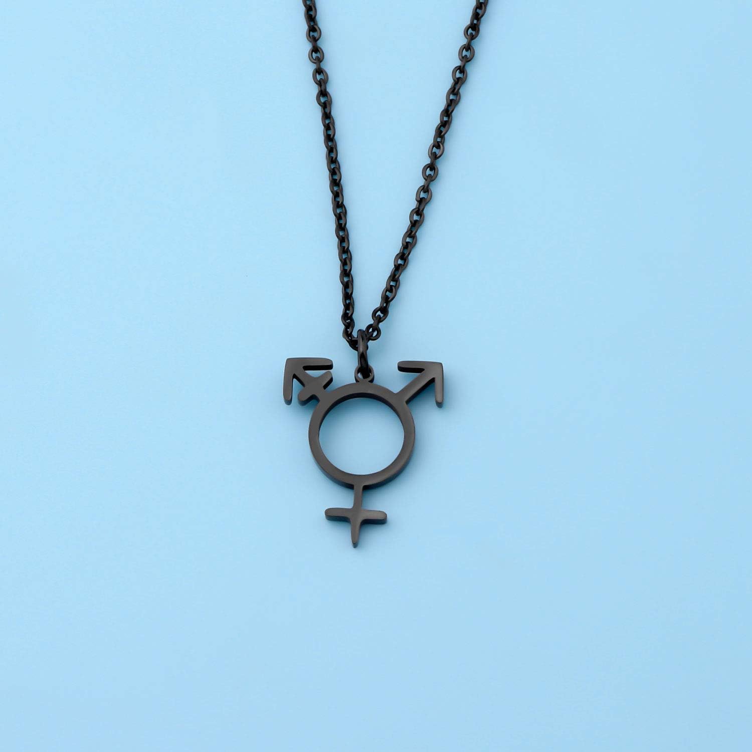 WUSUANED Transgender Symbol Necklace Transgender Pride Jewelry Male and Female Symbol Necklace Gift For Transgender - Image 2