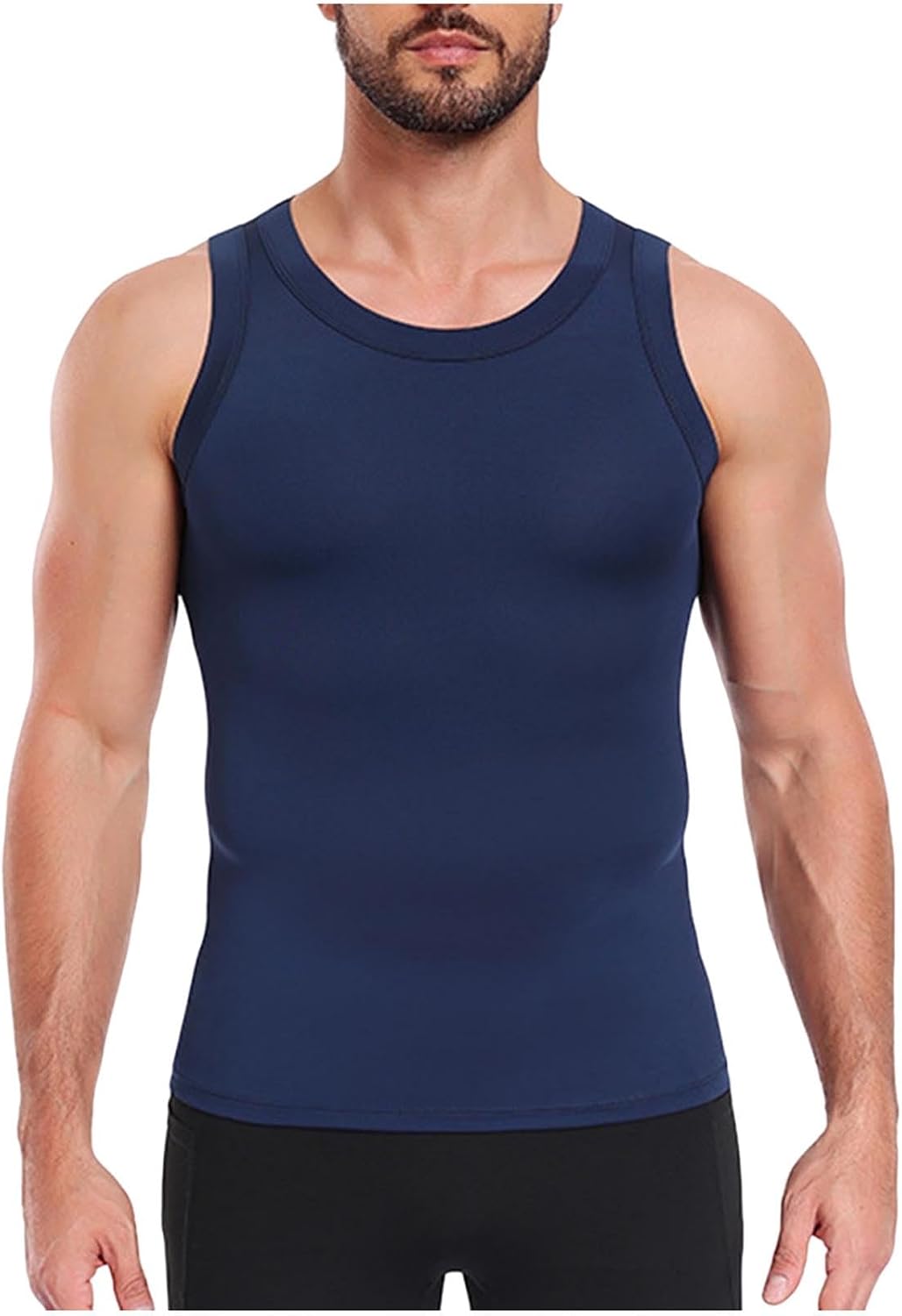 Mens Sleeveless Tank Tops Workout Muscle Shirts Gym Slim Fit Shirt Athletic Bodybuilding Tee Solid Color T Shirts