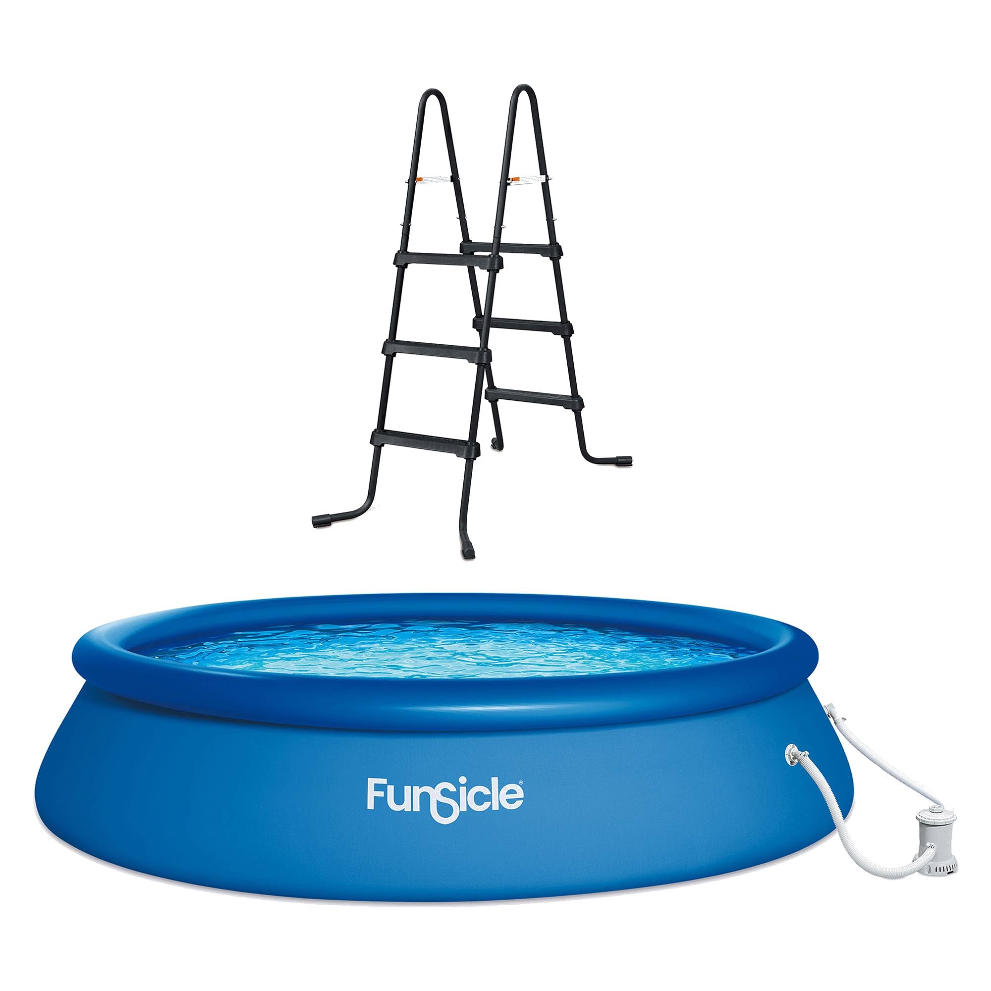 Funsicle SureStep 36 Inch Stair Plastic Lightweight Above Ground Pool  Ladder with Quickset 10' x 30