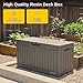 EAST OAK Outdoor Storage Box, 60 Gallon Deck Box Indoor and Outdoor Use, Waterproof Resin Storage Bin for Patio Cushions, Gardening Tools, Lockable, UV Resistant, Grey