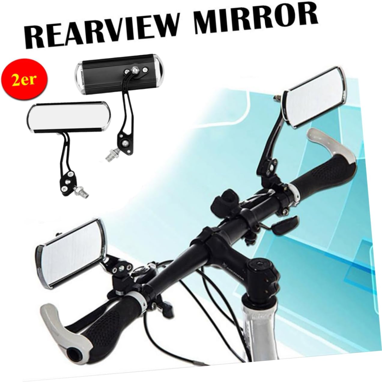 Outanaya 360degree Adjustable Bike Handlebar Mirrors Lightweight Wide Angle Rear View Mirrors for Safe Cycling Black Pair
