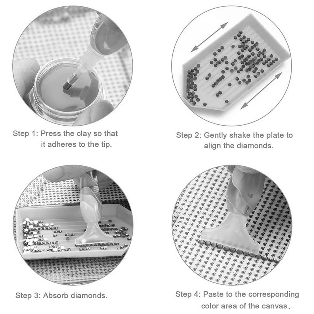 TFSYLISA Stylo De Peinture Diamant,Stylo Résine De Forage Avec 3