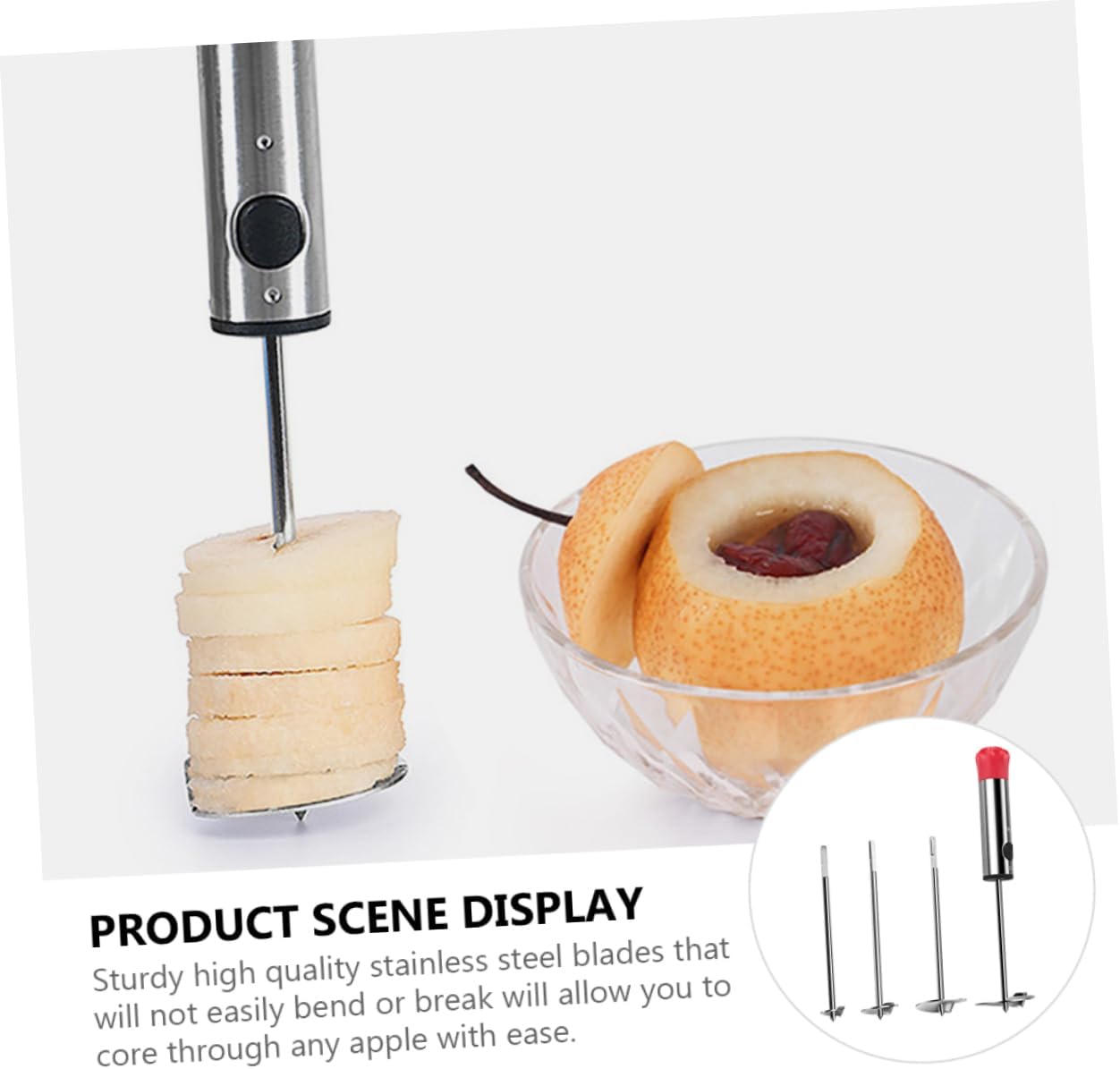 COLLBATH Fruit Core Remover Heavy Duty Corer Cherry Pitter Kitchen Tool Corer Set for Easy Peeling