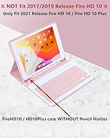 Vista 2 de Teclado de color para teclado Fire HD 10 y Fire HD 10 Plus (versión de 11ª generación 2021), funda de teclado con Bluetooth extraíble (Negro)